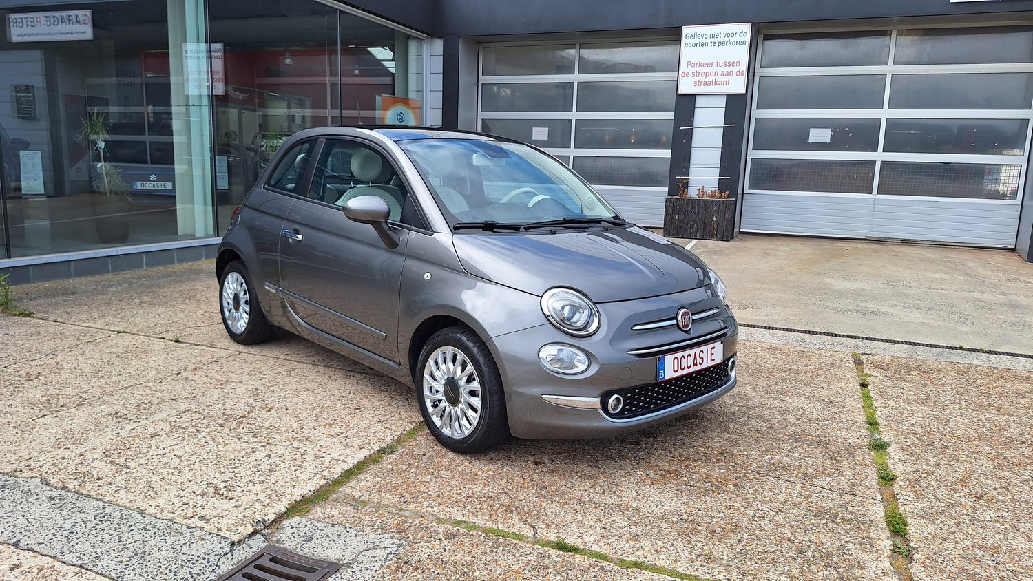 fiat 500 10 hybrid grijs tweedehandswagens garage peter bredene oostende 01 (1)